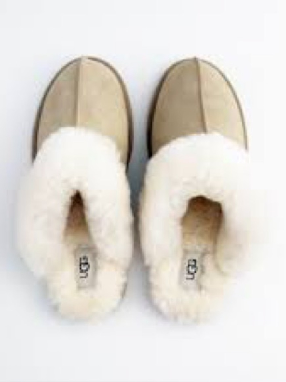 UGG Scuffette II slippers light tan color, featuring a soft sheepskin collar 9